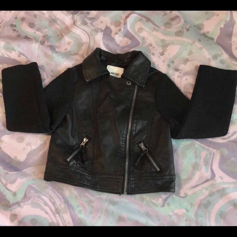 Girls Moto faux leather jacket XS